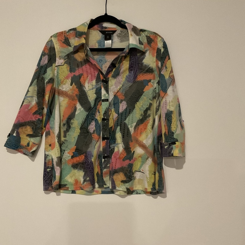 Ali Miles Vibrant Multicolor Blouse